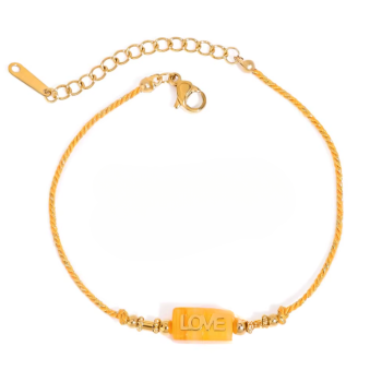 Bransoletka damska pomarańczowy sznurek summer love FUGJDB0202016-OR