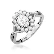 Pierścionek zaręczynowy z białego złota z diamentami laboratoryjnymi 0.98ct