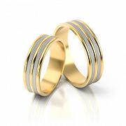 Obrączki ślubne złoto dwukolorowe 6mm próba 333 • XFS59