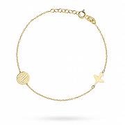 Bransoletka złota kula ziemska i samolot FUG2-25-B00643-2