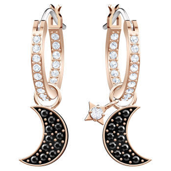 Kolczyki SWAROVSKI • Duo Pierced Earrings Hoop Moon 5440458