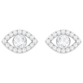 Kolczyki SWAROVSKI • Luckily Evil Eye Pierced Earrings, White, Rhodium plating 5377741