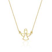 Naszyjnik złoty celebrytka aniołek z brylantem 0.0145 CF-44