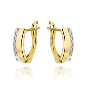 Kolczyki złote na angielskim zapięciu w dwóch kolorach złota FUG7-K01772-585