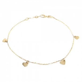 Bransoletka celebrytka złota serduszka FUG901D-4052C