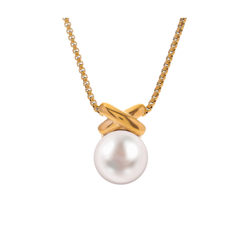 Naszyjnik stal szlachetna z perłą FUGJDN2403009