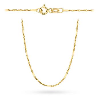 Złoty łańcuszek Singapur z blaszką 38cm FUG1-26-L00138-2