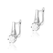 Kolczyki z białego złota z białymi szafirami i brylantami FKO572-B585-BS1.20/0.03