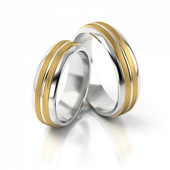 Obrączki ślubne złoto dwukolorowe 6mm próba 333 • XFS156