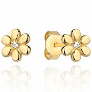 Kolczyki złote kwiatuszki z cyrkoniami FUG7-23-K00859-2