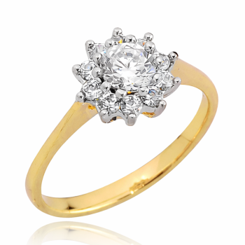 Pierścionek zaręczynowy  z cyrkoniami 