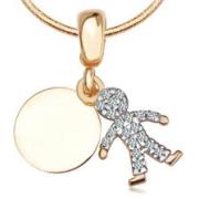 Złota zawieszka chłopiec z cyrkoniami 