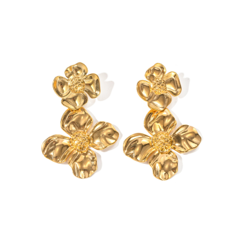 Kolczyki damskie złote kwiaty FUGJDEW2305032