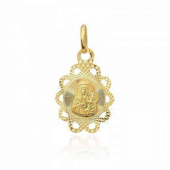Medalik z żółtego złota Matka Boska Częstochowska FUG5-9-M00009-2