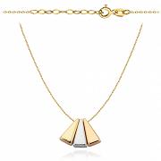 Naszyjnik ruchome trójkąty w trzech kolorach złota  FUG3-21-N00417-2