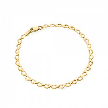 Bransoletka z żółtego złota ogniwa serca FUG2-17-B00361-2