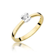 Pierścionek zaręczynowy z brylantem 0.09