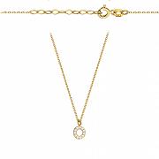 Naszyjnik złoty z kółeczkiem wysadzany cyrkoniami FUG3-4-N00431-2