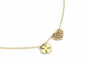 Naszyjnik złoty serca z koniczynka FUGNA2145