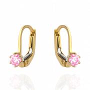 Kolczyki złote z różowymi cyrkoniami na angielskim zapięciu FUG7-16-K00753-2