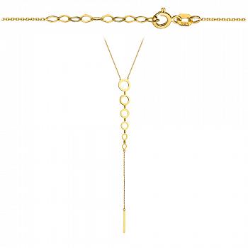 Naszyjnik złoty kółka z blaszką FUG3-4-CN00149-2