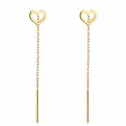 Kolczyki złote przewlekane serca FUG7-21-K00503-2