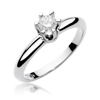 Pierścionek zaręczynowy z brylantem 0.30