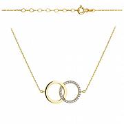 Naszyjnik złoty kółka plecione z cyrkoniami FUG11-4-N00030-2