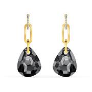 Kolczyki SWAROVSKI • T Bar Pierced Earrings, Medium, Gray, Gold 5566148 
