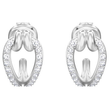 Kolczyki SWAROVSKI • Lifelong Hoop Pierced Earrings, Small, White, Rhodium plating 5390814 