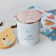 Naturalna świeca sojowa BABY SHOWER CHŁOPIEC - GRAWER gratis