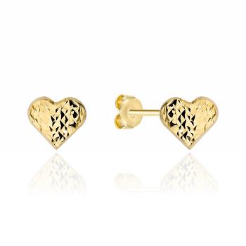 Kolczyki złote diamentowane serca FUG7-K01914-585