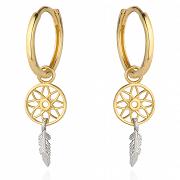 Kolczyki złote łapacze snów na kółku FUG7-17-K00781-2