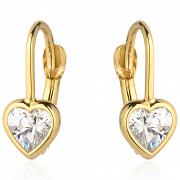 Kolczyki złote serduszka z białymi cyrkoniami FUG7-17-K00774-2