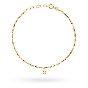 Bransoletka złota diamentowane kuleczki i wisząca kulka FUG2-B01158-585