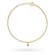 Bransoletka złota diamentowane kuleczki i wisząca kulka FUG2-B01158-585