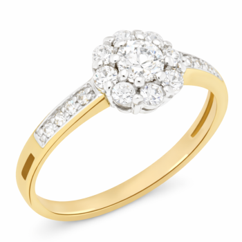 Pierścionek zaręczynowy z białymi cyrkoniami JP/1337