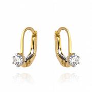 Kolczyki złote z cyrkoniami na angielskim zapięciu FUG7-17-K00732-2