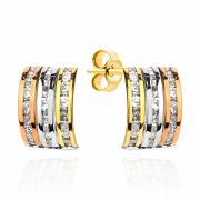 Kolczyki trzy kolory złota FUG7-25-K00947-2