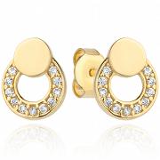 Kolczyki złote kółko i ring z cyrkoniami FUG7-25-K00815-2