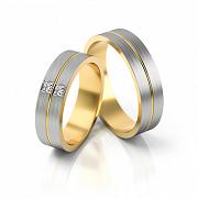 Obrączki ślubne złoto dwukolorowe 5,5mm próba 333 • XFS245