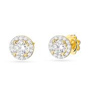 Kolczyki z żółtego złota z diamentami laboratoryjnymi FKO509-585-LD1.24