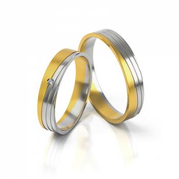 Obrączki ślubne złoto dwukolorowe 4,5mm próba 333 • XFS299