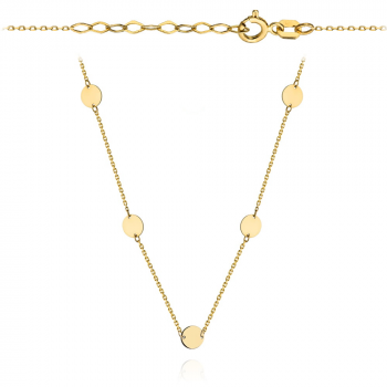 Naszyjnik złoty pięć kółeczek FUG3-4-N00479-2