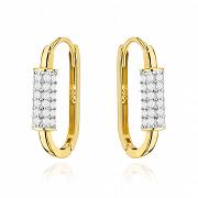 Kolczyki złote owale z cyrkoniami FUG7-37-K01563-2