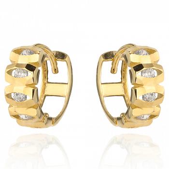 Kolczyki złote kółka z cyrkoniami FUG7-17-K00771-2