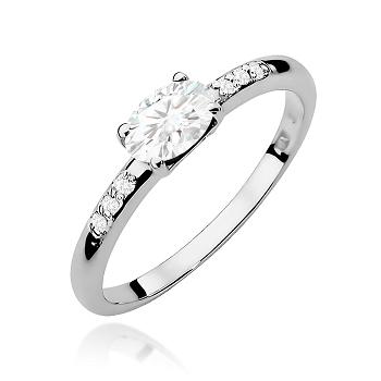 Pierścionek zaręczynowy z białego złota z diamentami laboratoryjnymi 0.43ct