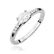 Pierścionek zaręczynowy z białego złota z diamentami laboratoryjnymi 0.43ct