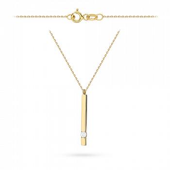 Naszyjnik złoty prostokąt z cyrkonią FUG3-21-N00548-2