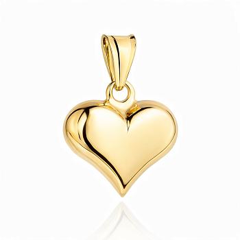 Zawieszka złota serce dwustronne żłobione i gładkie FUG6-Z00675-375
